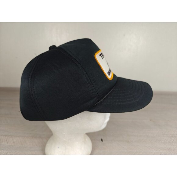Vintage Snapback Trucker Hat Traval Contractors Black Cap By Headliner Korea - Picture 9 of 9